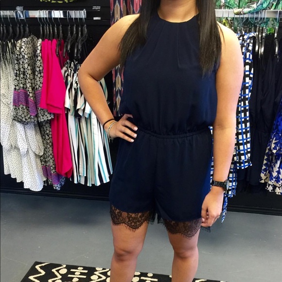 19 Cooper Navy blue Romper racerback lace BNWT - Picture 3 of 4